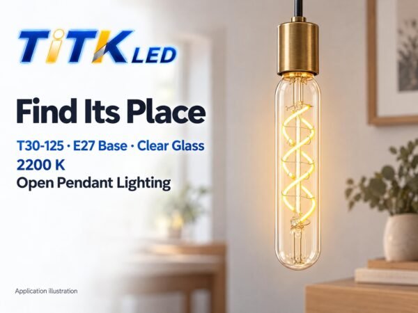 T30-125 E27 LED Filament Bulb 4W 2200K Scene T30-125 E27 LED filament bulb decorative lighting application illustration