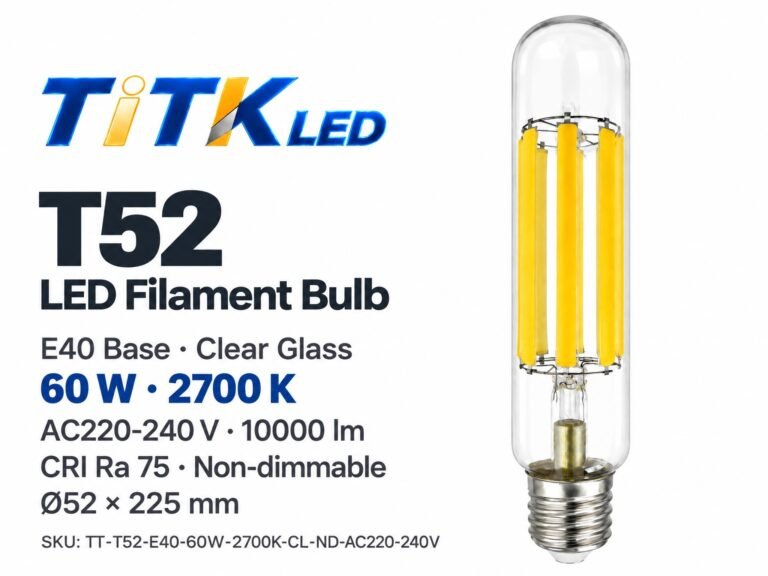 T52 E40 LED filament bulb product overview