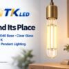 T52 E40 LED Filament Bulb 60W 2700K Scene T52 E40 LED filament bulb decorative lighting application illustration