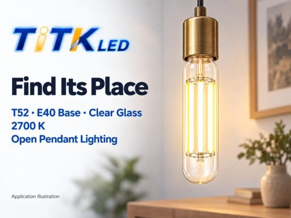T52 E40 LED Filament Bulb 60W 2700K Scene T52 E40 LED filament bulb decorative lighting application illustration