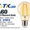 A60 E27 LED Filament Bulb 6W 2700K A60 E27 LED filament bulb product overview