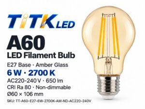 A60 E27 LED filament bulb product overview