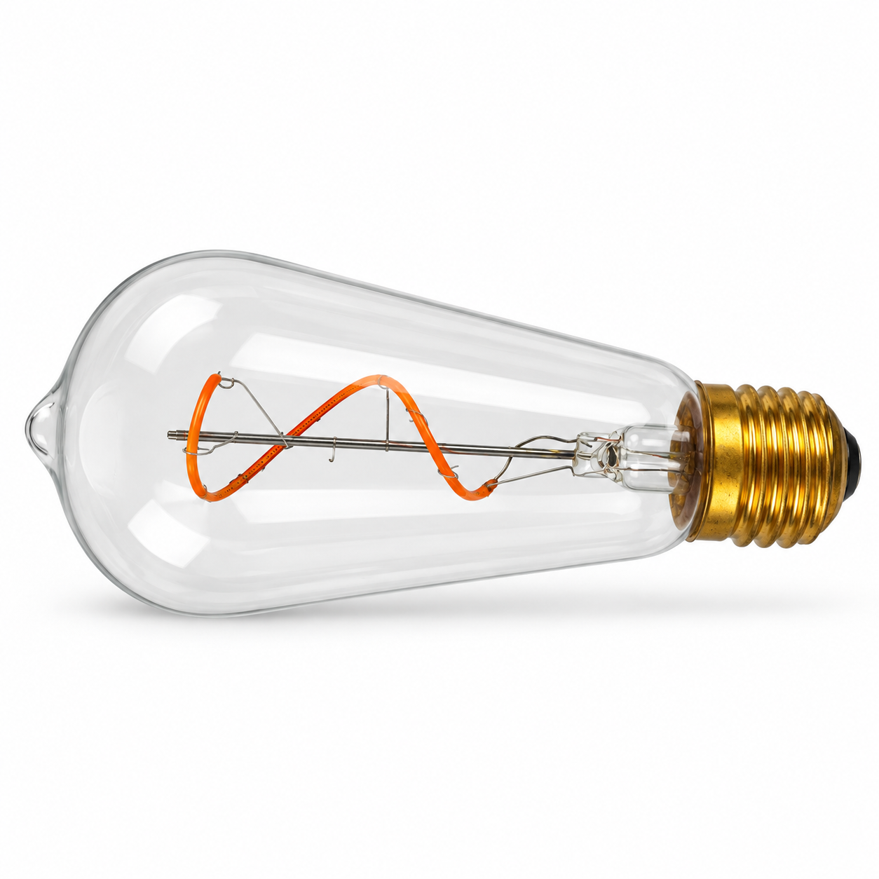 ST64 E27 filament bulb product reference, side view