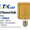 Square Type 95 E27 LED Filament Bulb 4W 2700K Square Type 95 E27 LED filament bulb product overview