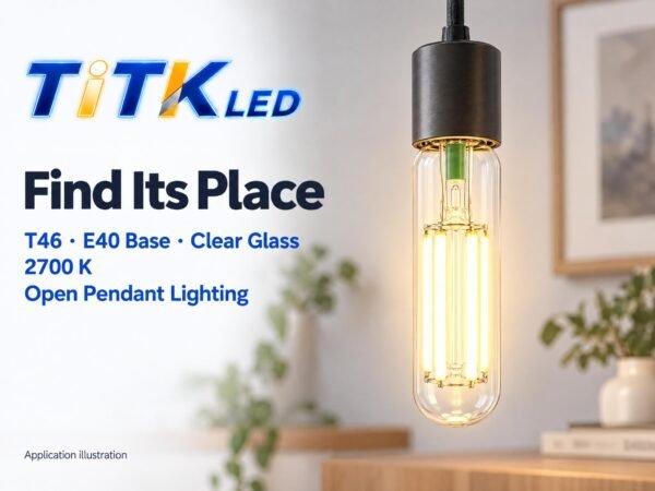 T46 E40 LED Filament Bulb 41W 2700K Scene T46 E40 LED filament bulb decorative lighting application illustration