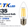 titk-c35-e26-current-sku C35 E26 LED Filament Bulb - 4W 2700K Clear Glass