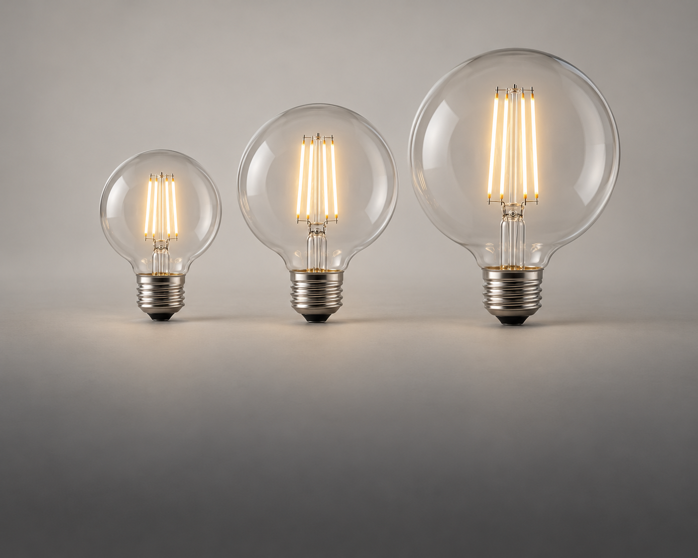 Decorative globe LED filament bulb collection concept