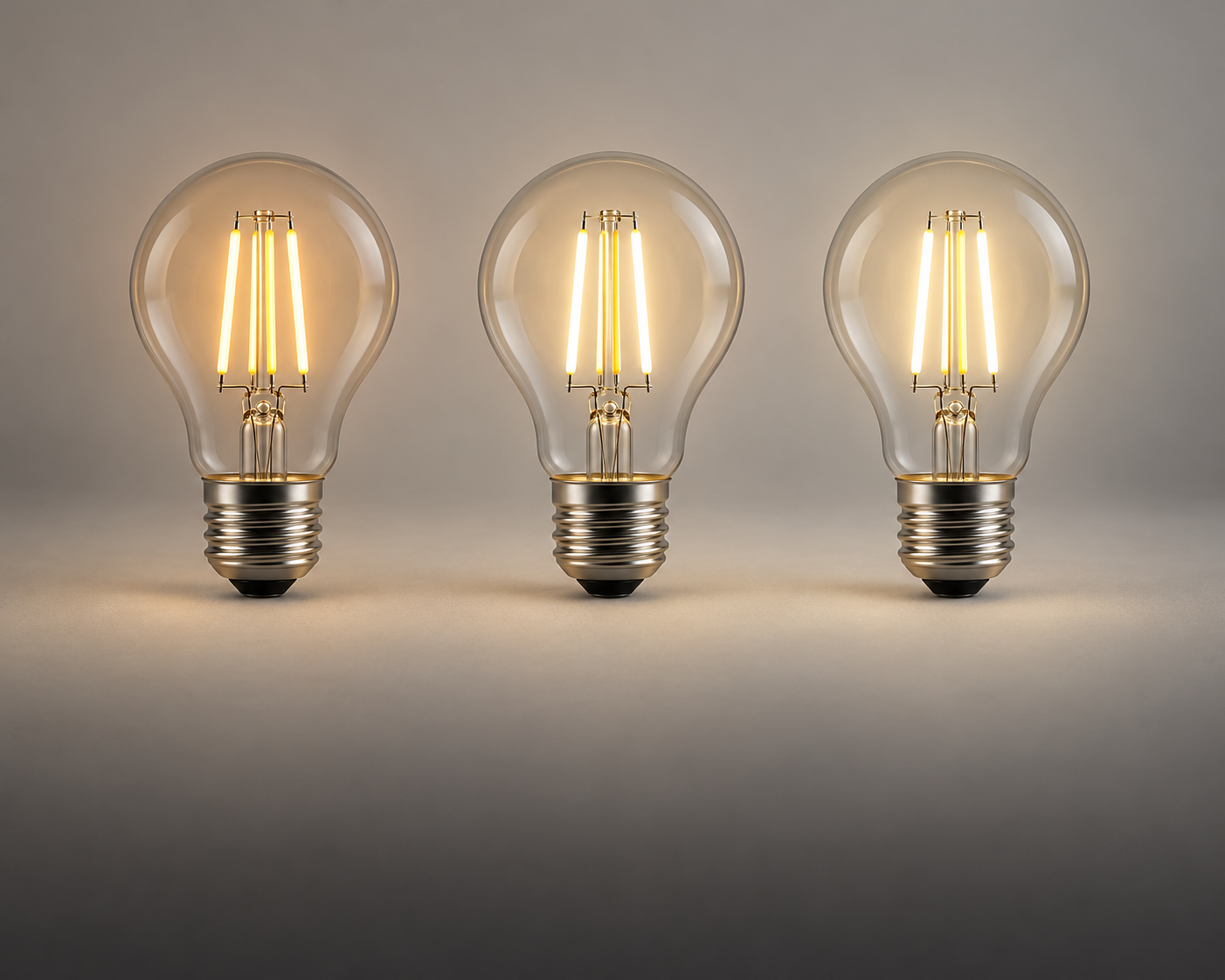 LED filament bulb dimming and light tone illustration